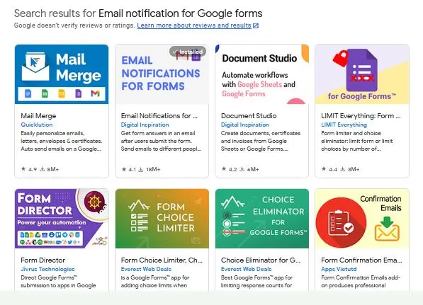 email_notification_for_google_forms_search_result_in_google_workplace_marketplace