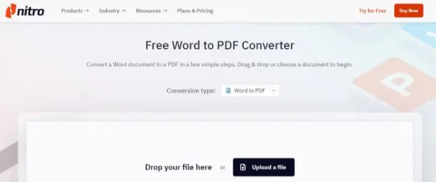 Nitro Online pdf converter