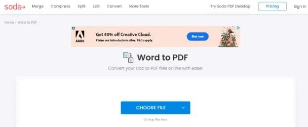 Soda Pdf Converter Page