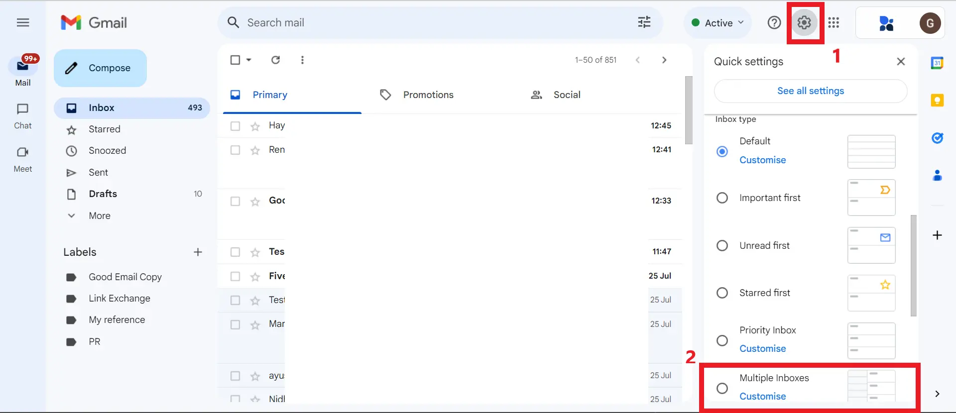 multiple inboxes in gmail