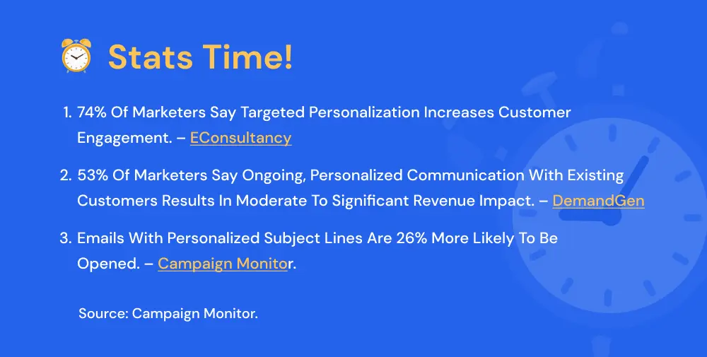 Personalization email stats