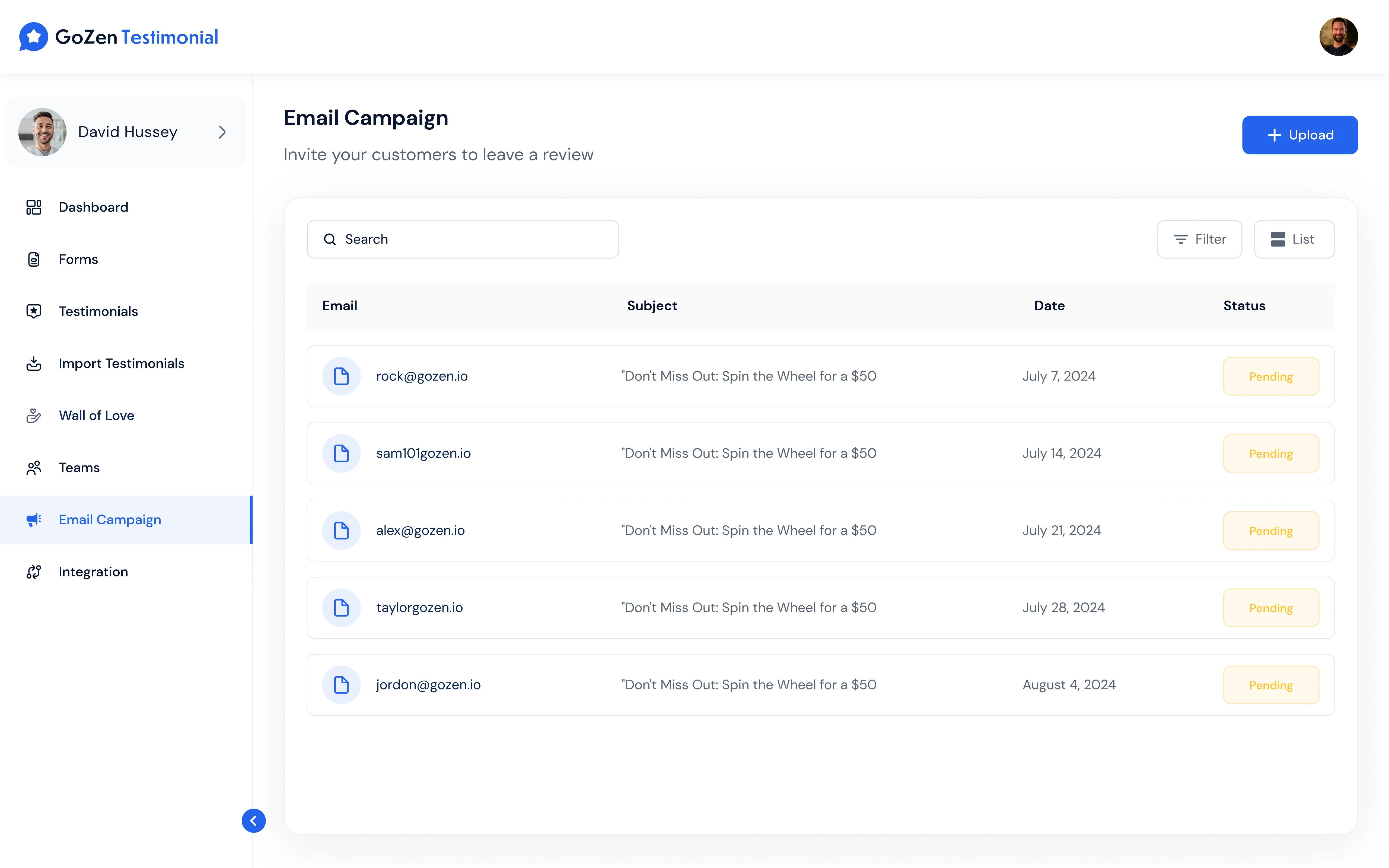 Email campaign