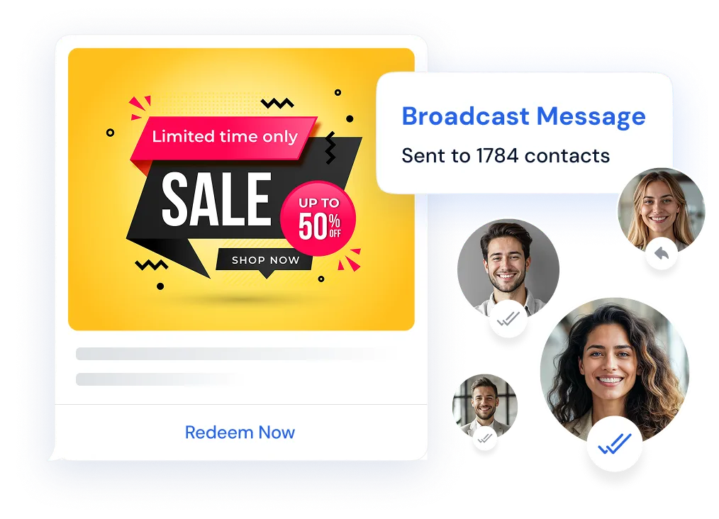 Acquire & engage the right audience with targeted WhatsApp broadcasts.